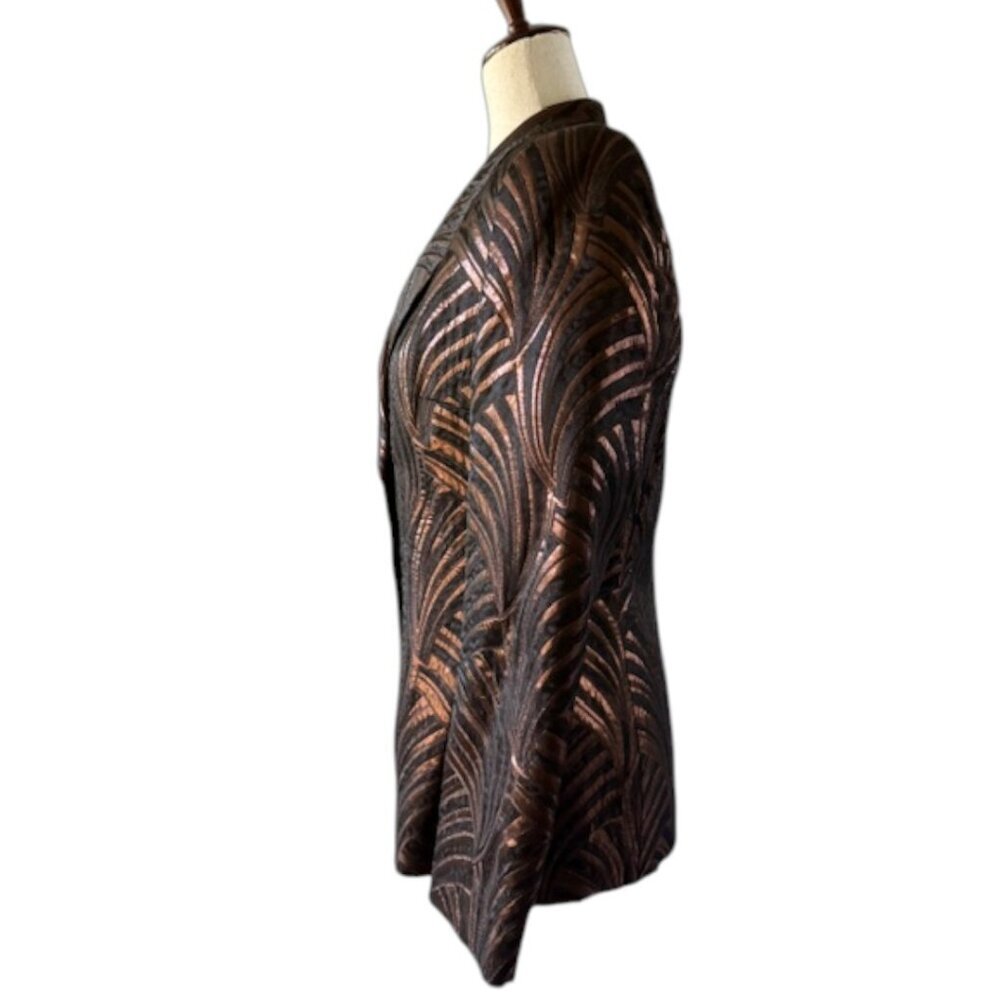Albert Nipon Evening Blazer Jacket Black Bronze M… - image 7